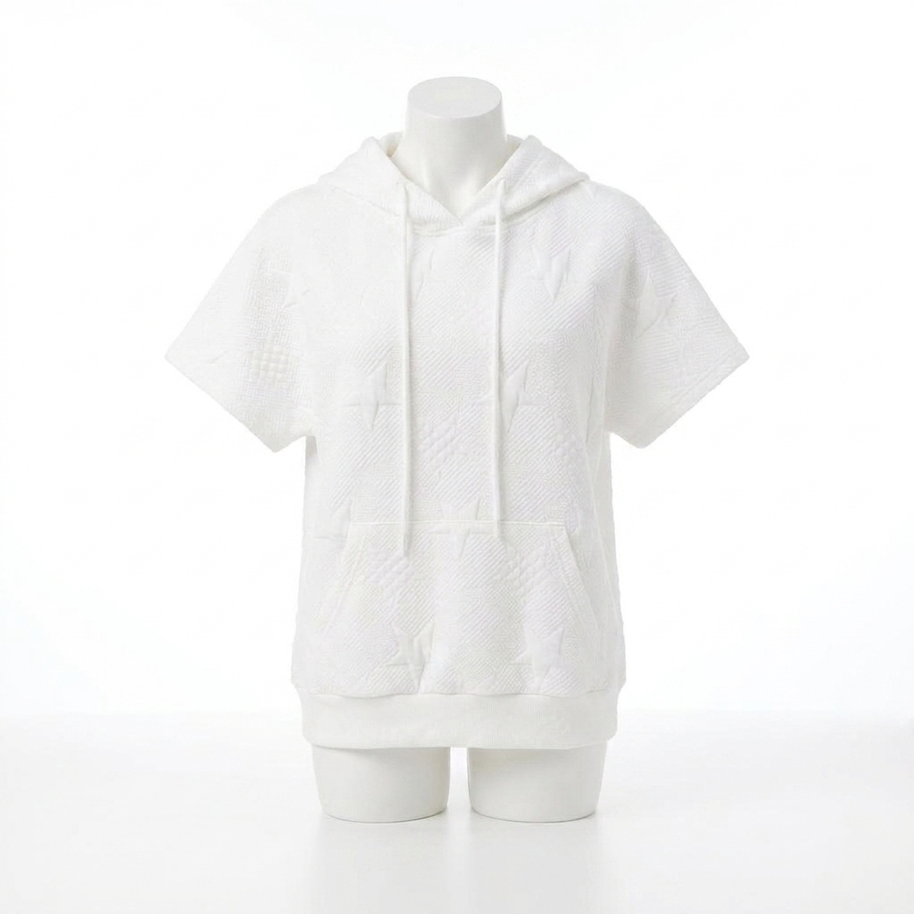 NEW COCO + CARMEN arianna short sleeve hoodie in white
